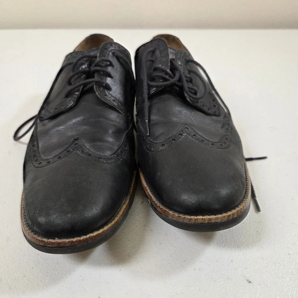 Cole Haan Grand.OS Mens 10.5 M Black Leather Wingtip Oxford Shoes C13412